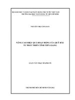 Nâng cao hiệu quả hoạt động của quỹ đầu tư phát triển tỉnh tiền giang 