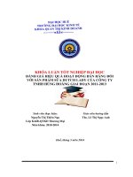 Đánh giá hiệu quả hoạt động bán hàng đối với sản phẩm sữa Dutch lady của công ty TNHH Hùng Hoàng giai đoạn 20112013