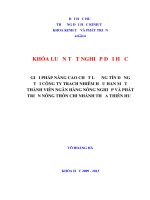 Giải pháp nâng cao chất lượng tín dụng tại công ty trách nhiệm hữu hạn một thành viên Ngân hàng Nông nghiệp và Phát triển Nông thôn chi nhánh Thừa Thiên Huế