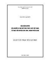 Bảo đảm quyền của người bị tạm giữ theo pháp luật việt nam từ thực tiễn huyện sóc sơn, thành phố hà nội 