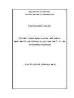 Tổ chức hoạt động ngoài trời nhằm phát triển lời nói mạch lạc cho trẻ 5   6 tuổi ở trường mầm non 