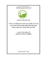Nâng cao hiệu quả đào tạo nghề gắn với xây dựng nông thôn mới trên địa bàn thị xã phổ yên, tỉnh thái nguyên (luận văn thạc sĩ) 