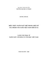 Biểu thức ngôn ngữ thề trong một số tác phẩm văn xuôi việt nam thế kỉ XX 