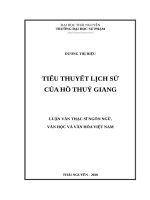 Tiểu thuyết lịch sử của hồ thủy giang (luận văn thạc sĩ) 