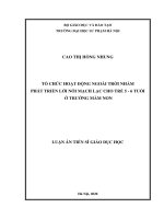 Tổ chức hoạt động ngoài trời nhằm phát triển lời nói mạch lạc cho trẻ 5   6 tuổi ở trường mầm non 