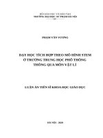 Dạy học tích hợp theo mô hình STEM ở trường trung học phổ thông thông qua môn vật lí 