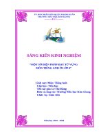 skkn một số biện pháp dạy từ vựng môn tiếng anh ở lớp 4 