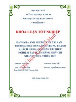 Đánh giá ảnh hưởng của tài sản thương hiệu đến lòng trung thành khách hàng  Nghiên cứu thực nghiệm tại Ngân hàng BIDV chi nhánh Thừa Thiên Huế