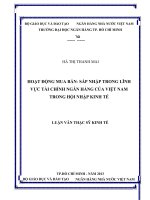 Hoạt động mua bán   sáp nhập trong lĩnh vực tài chính ngân hàng của việt nam trong hội nhập kinh tế 