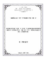Đánh giá hiệu quả sản xuất, kinh doanh phân bón tại công ty cổ phần Vật tư Nông nghiệp Thừa Thiên Huế