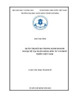 Quản trị rủi ro trong kinh doanh ngoại tệ tại ngân hàng đầu tư và phát triển việt nam 