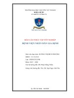 BÁO CÁO THỰC TẬP TỐT NGHIỆP BỆNH VIỆN NHÂN DÂN GIA ĐỊNH