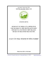 Đánh giá tác động của chính sách chi trả dịch vụ môi trường rừng đến sinh kế của người dân trên địa bàn huyện võ nhai tỉnh thái nguyên 