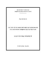 Các yếu tố tác động đến hiệu quả kinh doanh của ngân hàng thương mại tại việt nam 