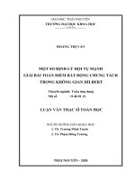 Một số định lý hội tụ mạnh giải bài toán điểm bất động chung tách trong không gian hilbert 