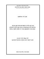 Đảng bộ thành phố tuyên quang (tỉnh tuyên quang) lãnh đạo xây dựng nông thôn mới từ năm 2008 đến năm 2018 