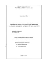 Nghiên cứu tối ưu kích thước của quạt thổi roots dẫn động bằng cặp bánh răng không tròn