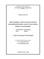 Một số định lý hội tụ mạnh giải bài toán điểm bất động chung tách trong không gian hilbert 