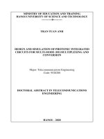 Nghiên cứu tính toán và thiết kế mạch tích hợp quang băng rộng chuyển đổi và tách ghép mode (design and simulation of wideband photonic integrated circuits for multi mode (de)multiplexing and conversion) tt tiếng anh 