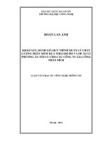 (Luận văn thạc sĩ) Khảo sát, đánh giá quy trình quản lý chất lượng phần mềm dựa theo độ đo và đề xuất phương án tối ưu cho các công ty gia công phần mềm