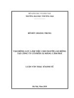 Luận văn Tạo động lực làm việc cho người lao động tại công ty cổ phần xi măng cẩm phả 