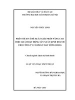 (Luận văn thạc sĩ) Phân tích và đề xuất giải pháp nâng cao hiệu quả hoạt động sản xuất kinh doanh cho công ty cổ phần may Sông Hồng