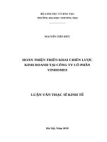 Hoàn thiện triển khai chiến lược kinh doanh tại Công ty Cổ phần Vinhomes