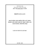 Hoạt động bảo hiểm tiền gửi theo pháp luật Việt Nam từ thực tiễn các ngân hàng thương mại