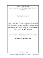 Quản trị chất lượng dịch vụ thẻ ATM đối với khác hàng thanh toán lương qua tài khoản tại ngân hàng đầu tư và phát triển việt nam chi nhánh sa pa 