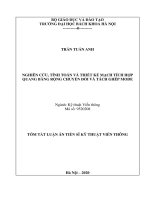 Nghiên cứu tính toán và thiết kế mạch tích hợp quang băng rộng chuyển đổi và tách ghép mode (design and simulation of wideband photonic integrated circuits for multi mode (de)multiplexing and conversion) tt 