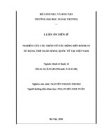 Nghiên cứu các nhân tố tác động đến hành vi sử dụng thẻ ngân hàng quốc tế tại việt nam 