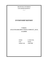 internship report company  apax english joint stock company apax leaders