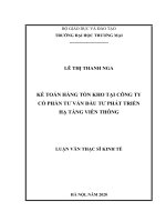 Luận văn thạc sĩ Kế toán hàng tồn kho tại công ty cổ phần tư vấn đầu tư phát triển hạ tầng viễn thông 