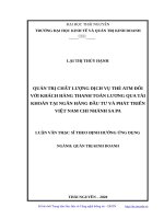 Quản trị chất lượng dịch vụ thẻ ATM đối với khác hàng thanh toán lương qua tài khoản tại ngân hàng đầu tư và phát triển việt nam chi nhánh sa pa 
