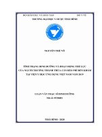 Tình trạng dinh dưỡng và hoạt động thể lực của người trưởng thành thừa cân béo phì đến khám tại viện y học ứng dụng việt nam năm 2019  