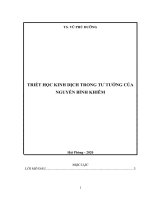 TRIẾT HỌC KINH DỊCH TRONG TƯ TƯỞNG CỦA NGUYỄN BỈNH KHIÊM