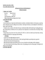 Kế hoạch dạy học Sinh Học 9