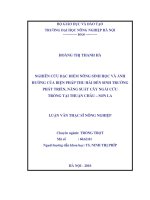 (Luận văn thạc sĩ) Nghiên cứu đặc điểm nông sinh học và ảnh hưởng của biện pháp thu hái đến sinh trưởng phát triển, năng suất cây ngải cứu trồng tại Thuận Châu – Sơn La