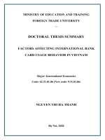Nghiên cứu các nhân tố tác động đến hành vi sử dụng thẻ ngân hàng quốc tế tại việt nam tt tiếng anh 