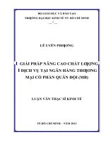 Giải pháp nâng cao chất lượng dịch vụ tại ngân hàng thương mại cổ phần quân đội 