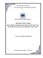 Giải pháp phát triển hoạt động kinh doanh thẻ thanh toán tại ngân hàng TMCP ngoại thương việt nam 