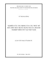 Nghiên cứu tác động của cấu trúc sở hữu đến mức độ sử dụng nợ của doanh nghiệp niêm yết tại việt nam 