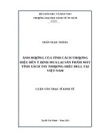 Ảnh hưởng của tính cách thương hiệu đến ý định mua lại sản phẩm máy tính xách tay thương hiệu dell tại việt nam 