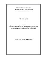 Nâng cao chất lượng nhân lực tại công ty cổ phần giấy việt trì 