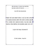 Một số giải pháp nâng cao sự hài lòng của khách hàng đối với chất lượng dịch vụ chăm sóc khách hàng tại đài 1090 trung tâm thông tin di động khu vực II 