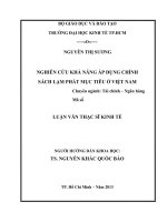 Nghiên cứu khả năng áp dụng chính sách lạm phát mục tiêu ở việt nam 