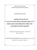 Chính sách cổ tức của các ngân hàng thương mại cổ phần việt nam niêm yết trên sàn giao dịch chứng khoán 