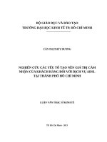 Nghiên cứu các yếu tố tạo nên giá trị cảm nhận của khách hàng đối với dịch vụ ADSL tại thành phố hồ chí minh 
