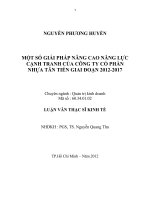 Một số giải pháp tăng cường năng lực cạnh tranh của công ty cổ phần nhựa tân tiến giai đoạn 2015   2017 