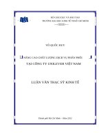 Nâng cao chất lượng dịch vụ phân phối tại công ty unilever việt nam 
